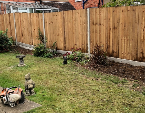 Fencing for a back garden.