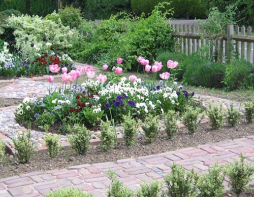 Landscaped flower garden.