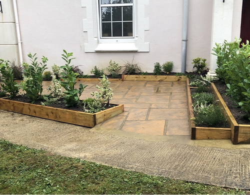 Feature garden at front of house.